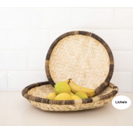 Lichelo Bamboo Woven Basket. PARTLY DAMAGED